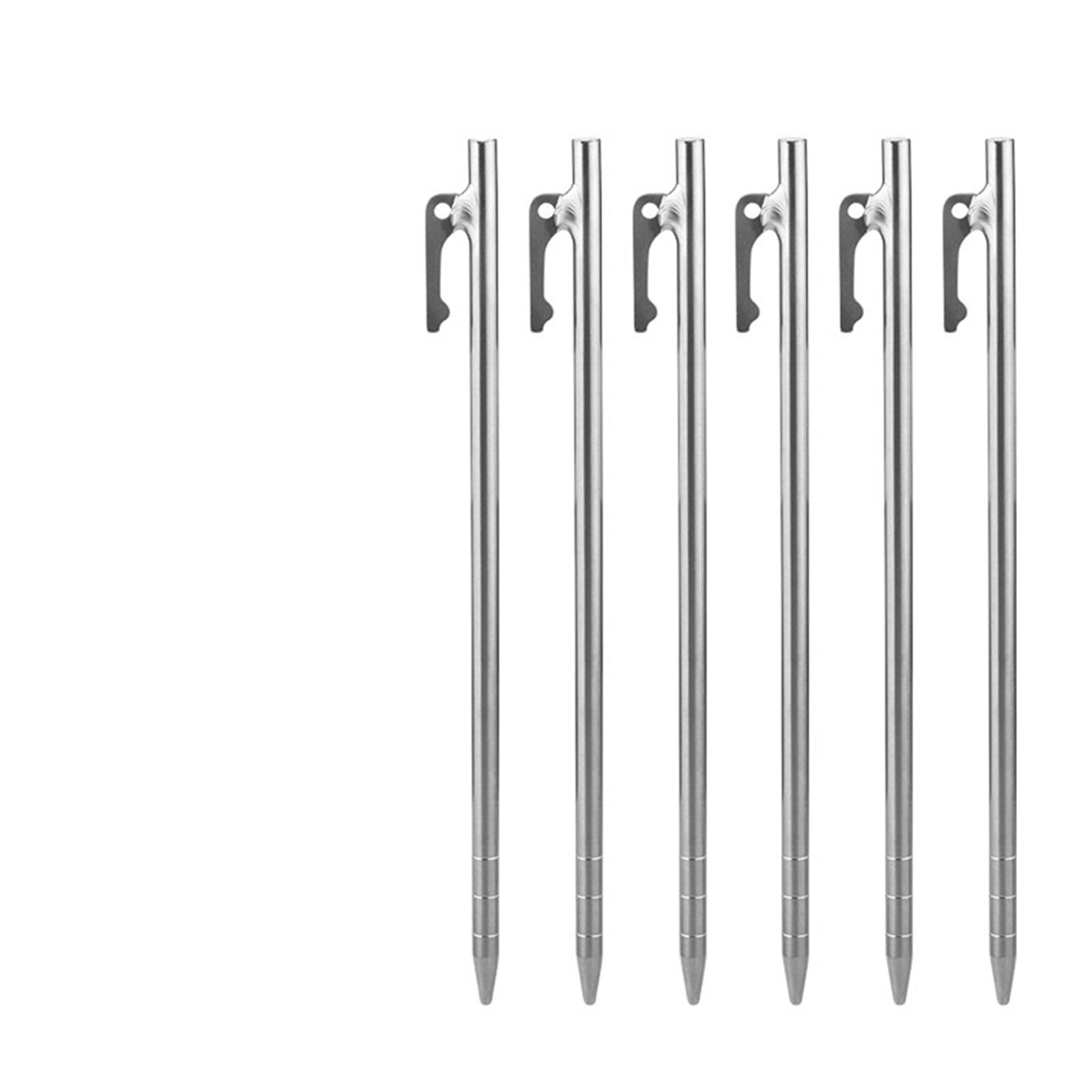 Śledzie do namiotów, 6 szt. tytanowych, wytrzymałych śledzi do namiotu, kołków kempingowego, solidnych gwoździ baldachimu, uziemiających(24cm 6pcs)