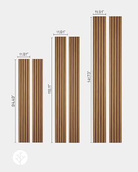 WVH Luxe American Walnut Acoustic Slat Wood Wall Panels, Measures 141.73 x 23.62, Premium Finish, Interior Decor for Walls & Ceilings, Noise Cancelling & Sound Absorbing for Home & Office, 2pcs