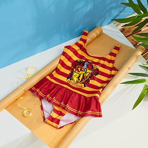 Harry Potter Maillot de Bain 1 Pièce à Volant pour Fille - Natation Plage Mer Vêtements Enfant Ado Été 7-14 Ans - Couleurs Gryffondor Poudlard (Rouge/Jaune, 9-10 Ans) – vue 2