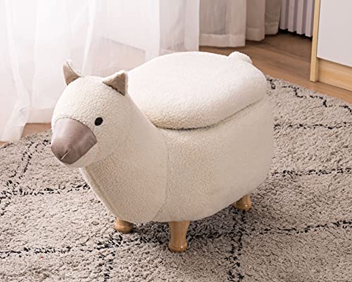 Home 2 Office Llama Ottoman For Kids' Bedroom, Playroom, Nursery, And Living Room, Animal Ottoman With Storage, Footstool For Kids, White #TOP6
