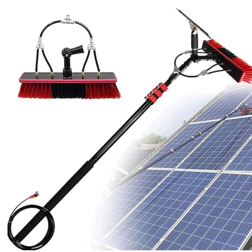 Kit de perche à eau télescopique avec brosse et raclette pour vitres de 3,7 à 12 mètres