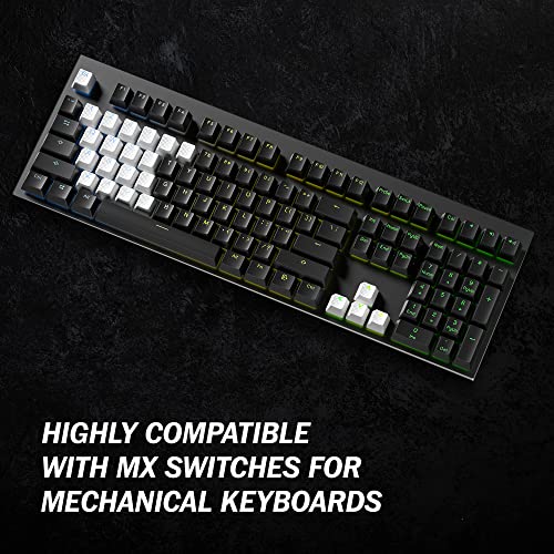 HK Gaming Rubber Keycaps Set | Anti-Slip Texture | Doubleshot Backlit Keycap Set | 23 Keys OEM Profile Key Set | for Mechanical Keyboard | Compatible with Cherry MX, Gateron, Kailh | White by HK GAMING - Image 3