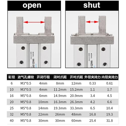 Pince en aluminium MHZ2 25D et vérin pneumatique double effet durable - 4