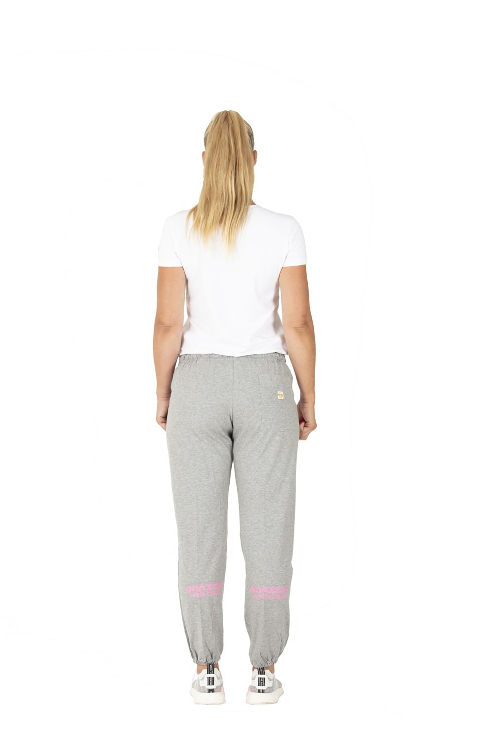 panzeri Pantalon Jogging Uni H - Gris chiné/Rose Fluo