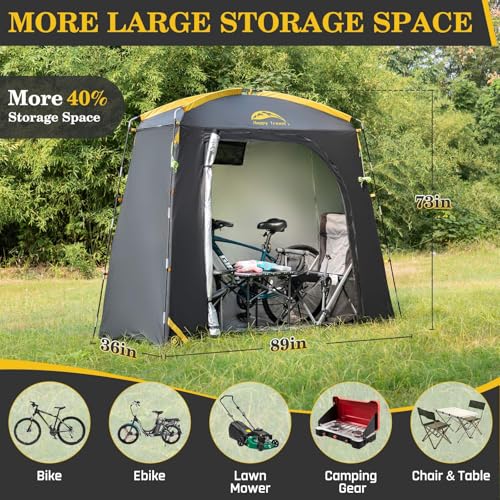 Image of Happy Travel Bike Storage Shed Tent, Waterproof Portable Bicycle Cover Shed
