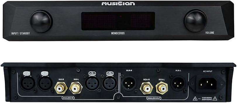 Musician Monoceros Class A Amplifier Home Audio Balanced Power Amps RCA/XLR Balanced Preamp Desktop Pre-amp for DAC with Remote Control Black