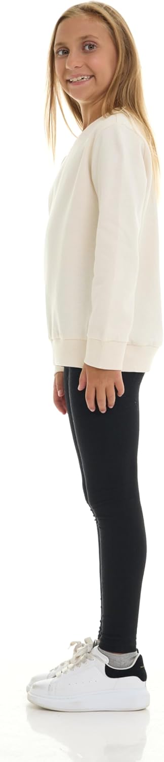 Pink Angel 2-Pack Girls Fleece Crewneck Sweatshirts – Soft Cotton Blend Pullover Tops for School, Play, and Layering - Image 7