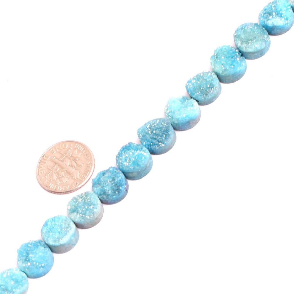 JOE FOREMAN 10mm Raw Amethyst Semi Precious Gemstone Blue Loose Beads for Jewelry Making DIY Handmade Craft Supplies 8"
