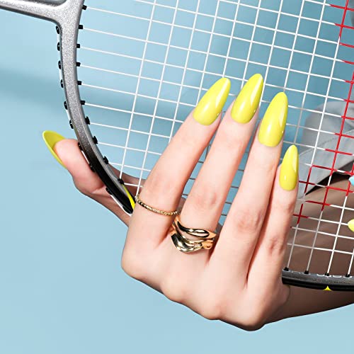 Image of FANDAMEI Press on Nails, 24 Colors 576PCS Press on Nails Almond, Medium Acrylic Fake Nails Full Cover, Natural Glossy, False Nails with Nail Glue