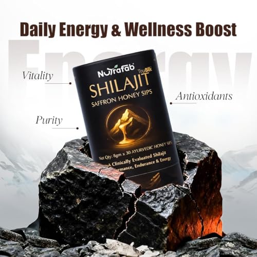 Image of Shilajit Sips Saffron Honey - 500mg, Pure Shilajit Resin per Serving 30 Single-Serve Stick Packs, Natural Energy, Daily Endurance & Immunity Support