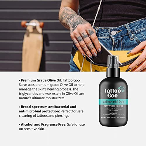 Tattoo Goo Piercing Care Kit, 3-Piece Set with Cleansing Soap, Cleansing Spray & Medicated Swabs, Aftercare for Clean and Comfortable Dermal & Oral Piercings, No Alcohol - Thumbnail 4