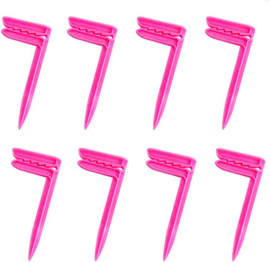 Outdoor Anchor Stakes for Beach Towel & Picnic Mat, 8 Pack Blue | Strong plastic stakes for sand, soil, lawn. Lightweight, reusable, easy hand-push. Great for beach, camping, picnic