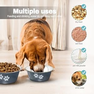 Stainless Steel Dog Bowls,SOUXU Non Slip Pet Feeder Bowl,Water Food Bowls for Medium Large Dogs(Pack of 2) Stainless Steel Dog Bowls,SOUXU Non Slip Pet Feeder Bowl,Water Food Bowls for Medium Large Dogs(Pack of 2)