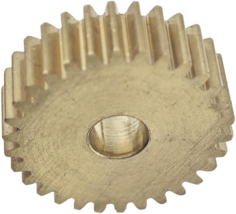 Gear Pinion, Engine,0.6M 102T Brass Flat Spur 5mm Thickness Straight Teeth Cylindrical .6 Module 102 Shaft Hardware(9mm bore)