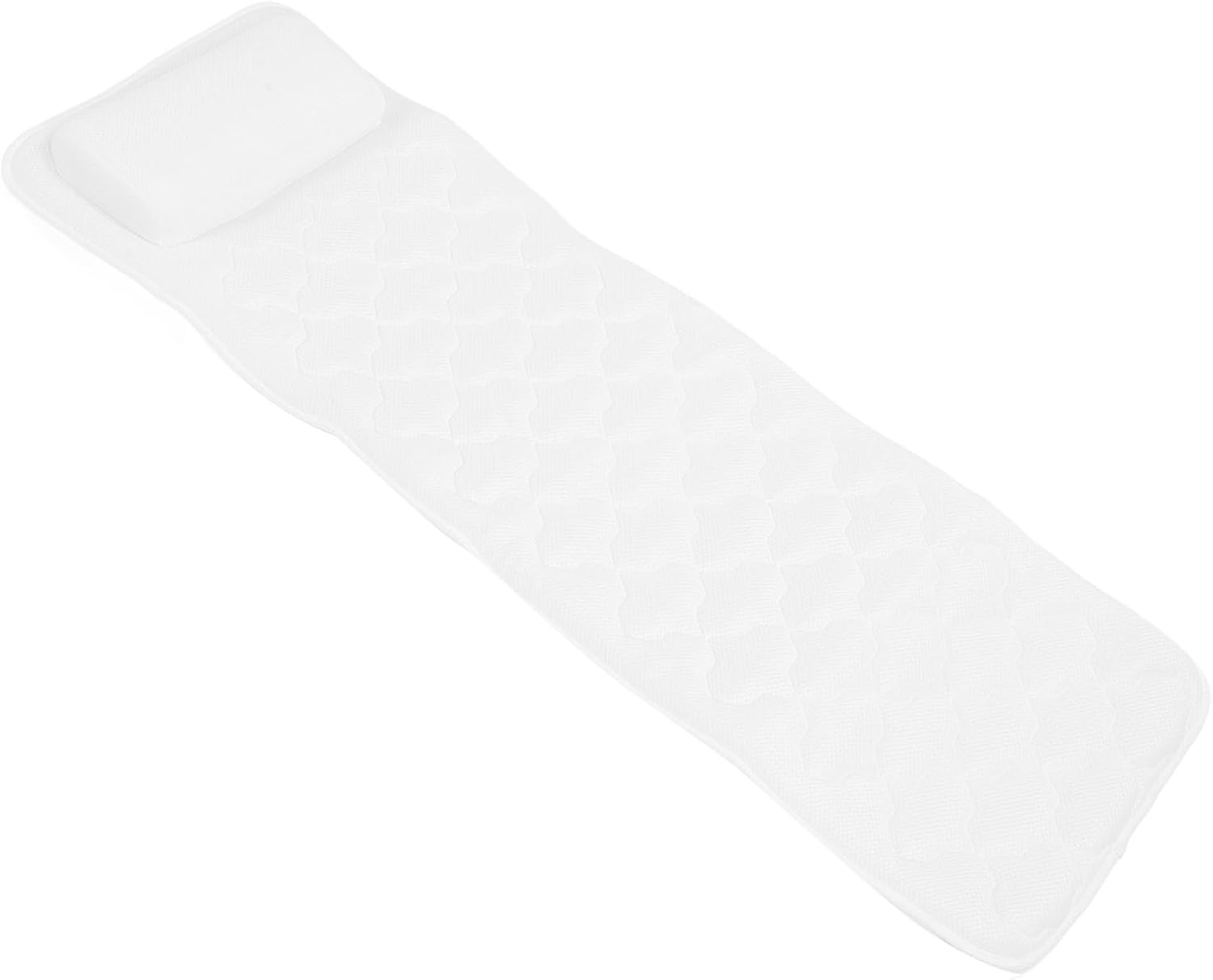 Focket Bath Pillow, 50.2in Ergonomic Non Slip Spa Pillow Bathtub, Neck Support with Suction Cups Back Headrest Cushion for Curved Straight Tubs (Type A)