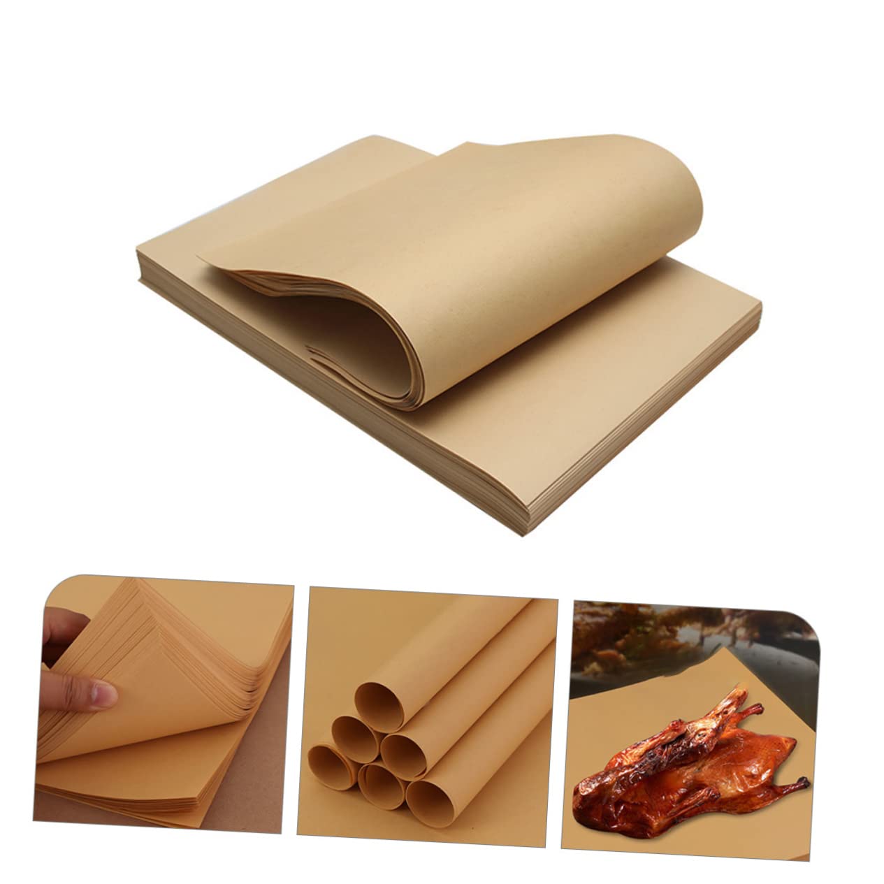 PRETYZOOM Papel para Envolver Alimentos Papel Encerado 70g 29x29 Cm Resistente para Envolver Sándwiches y Queso Uso Alimenticio Desechable 300 Hojas