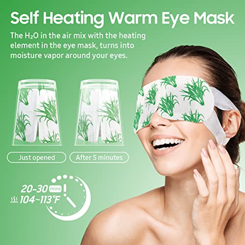 BeHoomi Pacote com 20 Máscaras de Vapor para Os Olhos, Compressa Quente para Os Olhos, Máscara Desca