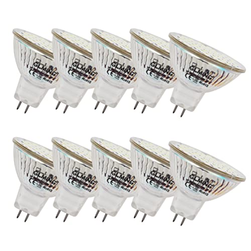 GLMING MR16 GU5.3 48-2835SMD LED-Leuchtmittel 3W Ersetzen Sie 30W 35W Halogenlampe G5.3Bi-Pin-Sockel Lampe Spot AC12V DC12-24V Weiß 10 Stück