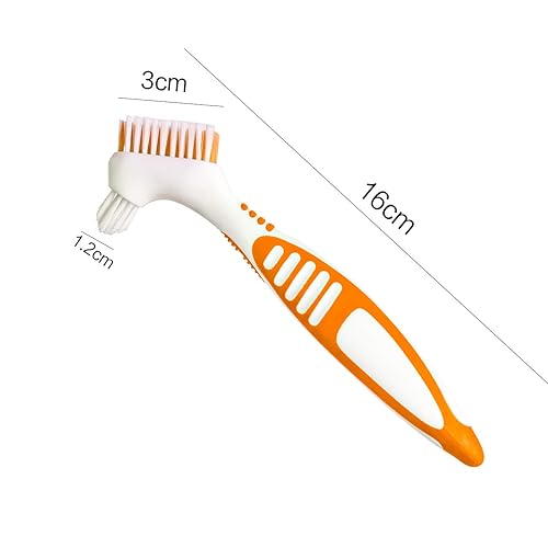 Miniatura 6 de Caja de dentadura con cepillo, taza de dientes falsos portátil de viaje con colador, contenedor de baño para dentadura para un cuidado completo de