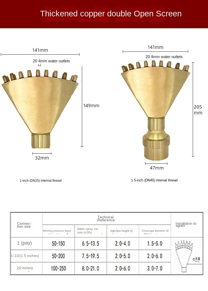 3/4 "1" 1,5 "2" Messing und SS304 Brunnen düse Edelstahl fächer förmige Wasser Landschaft Brunnen Kopf Garten Wasser fontänen und Teiche (1-inch Stainless Steel Phoenix Tail Nozzle)