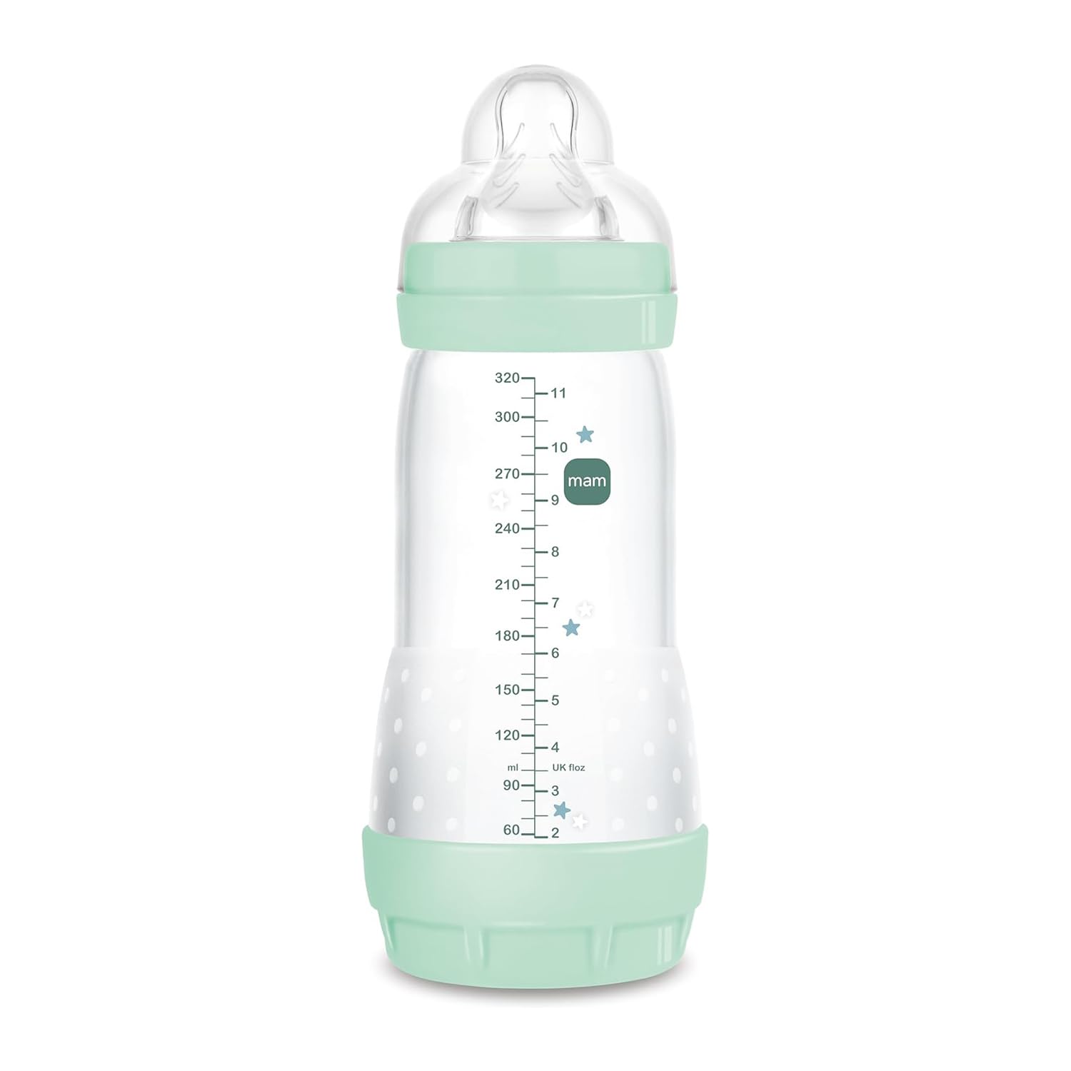 MAM Butelka do karmienia Easy Start Anticolica, 4+ Miesięcy, 320 ml, Jasny Niebieski