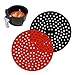 TENQUAN Revêtements Antiadhésifs pour Friteuse à Air, Accessoires pour Friteuse à Air, 2 Pcs 9 Pouces Tapis de Friteuse à Air en Silicone Réutilisables Ronde pour Friteuse à Air, Panier à Vapeur