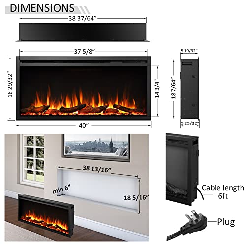 Legendflame Austin In Wall Recessed & Wall Mounted Electric Fireplace Ef286 (40") #TOP5