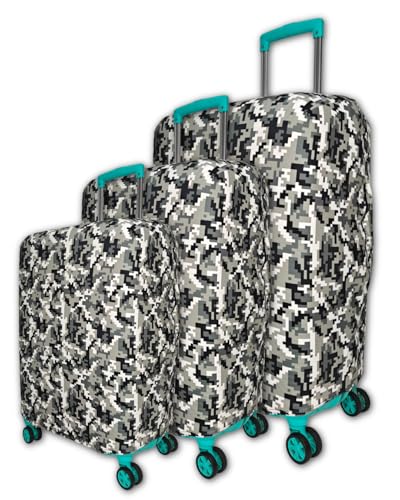 Image of Army Printed Luggage Cover for Traveling Bag & Suitcase - Stretchable & Scratchproof Trolley Protector with Velcro Lock & Lightweight Washable Material(Suitcase Not Included, Only Cover in Product)