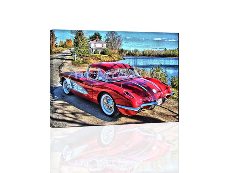 Amazon.com: 58 Corvette -The Good Old Days - CANVAS OR FINE PRINT