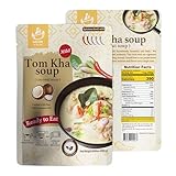 Gin Dee Tom Kha Soup (Thai Coconut Soup) -9.9 Oz. - 280g. - Ready To Eat - Non GMO - No Preservative - No Meat (Pack of 1)