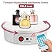 Foleto Turntable Display Stand with Remote Control, Round Mirrored 360 Degree Electric Rotating Display Stand for Display Jewelry, Product Photography, Product Display, Cake Display (White)