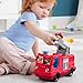 Fisher-Price Little People Toddler Toy Fire Truck Musical Push-Along Vehicle with 2 Figures for Pretend Play Ages 1+ Years