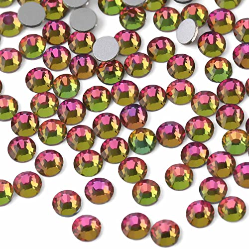Image of Beadsland 2880pcs Flat Back Crystal Rhinestones Round Gems for Nail Art and Craft Glue Fix, Rainbow,SS10,2.7-2.9mm