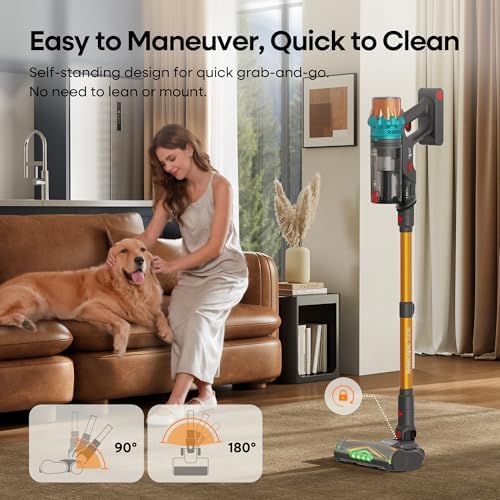 ElecKeys Cordless Vacuum Cleaners, 650W 55KPA Vacuum Cleaners with 70 Mins Runtime, LED Display, Anti-Tangle, Powerful Cordless Stick Vacuum for Home, Pet Hair, Hard Floors, Carpet — view 5