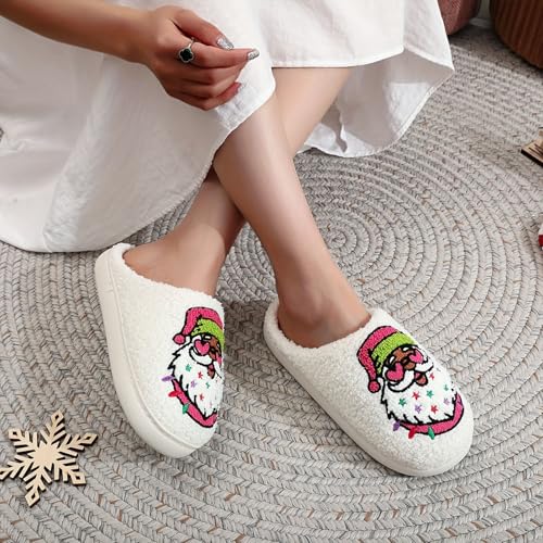 Image of LNERIP Slippers Winter Womens Mens Fluffy Plush Slippers Animals Cute Cartoon House Slippers Cuddly Warm Shoes Indoor Outdoor Girls Women
