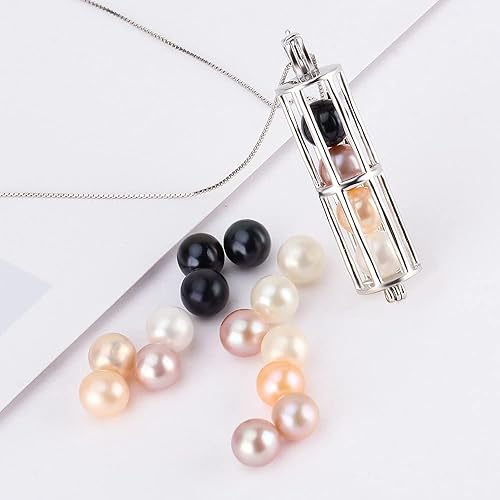 Miniatura 7 de LGSY Ostras de perlas cultivadas de agua salada Akoya de colores mixtos de 0.315-0.335 in para hacer joyas de bricolaje, paquete de 5 unidades