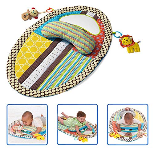 QXM Bauch Zeit Aktivität Spielmatte - Ergonomisches Plüschkissen Babyspiegel Squishy Toys Wickelauflage Höhe Maßtabelle,Grün Cover