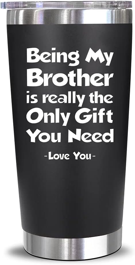 NewEleven Birthday Gifts for Brother - Brother Christmas Gifts from Sister - Unique Keepsake for Big Brothers - Presents for Brothers from Sisters - 20Oz Tumbler