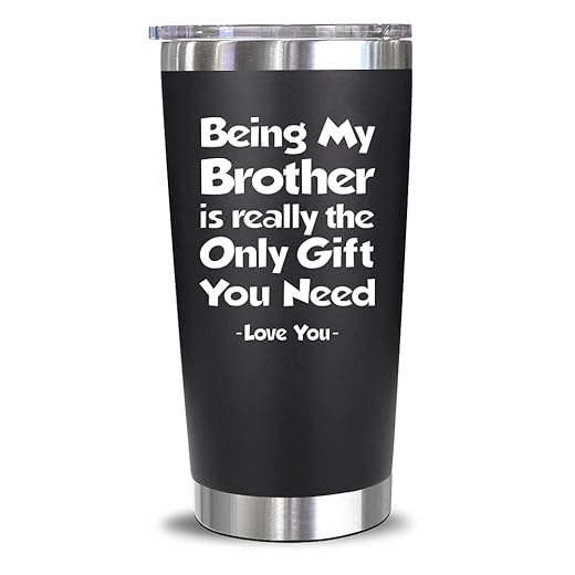 Christmas Gifts For Brother From Sister, Brother - Gifts For Brother - Best Birthday Gifts For Brother, Big Brother, Little Brother, Siblings, Brother In Law - Funny Gag Gifts For Men - 20 Oz Tumbler