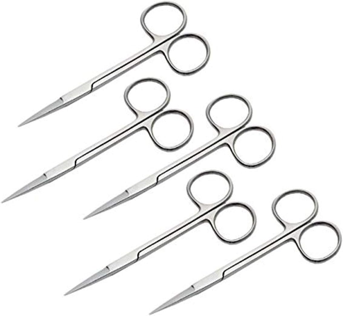 IMED SCIENTIFIC IRSTR5 Iris Micro Dissecting Lab Scissors, Fine Point Straight PACK OF 5