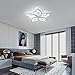 Garwarm Modern Ceiling Light,23.6” Dimmable LED Chandelier Flush Mount Ceiling Lights,Remote Control Acrylic Leaf White Lamp Fixture for Living Room Dining Room Bedroom 60W