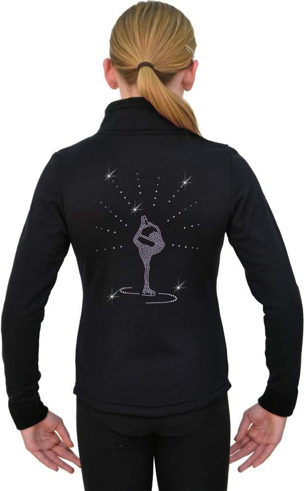 ChloeNoel JS883P Polartec Spiral Fleece Figure Skating Jacket with Crystals Combinations (Biellman Spin Crystal)