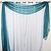 Gorgeous Home 1 Solid Decorative Teal Blue Elegant Scarf Valance Sheer Voile Window Panel Curtain 216" long Swag Topper