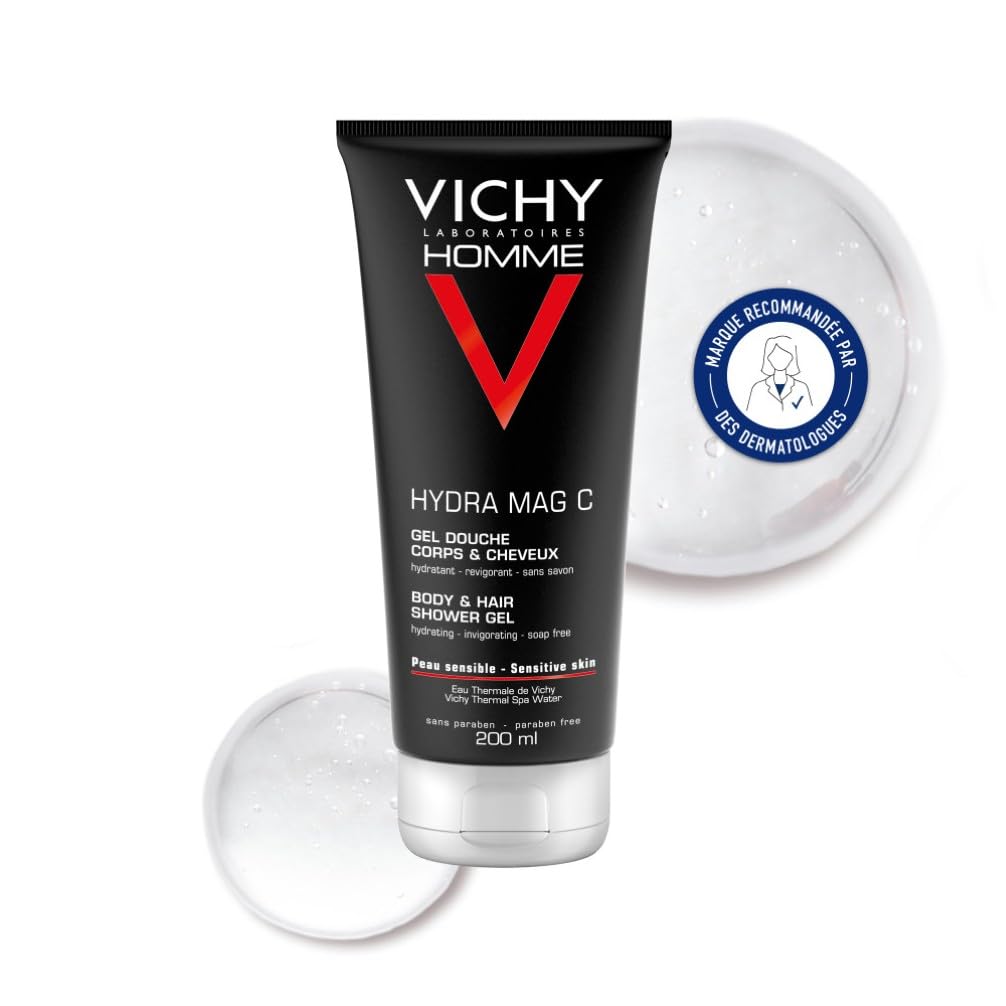 Vichy Hydra Mag-C Gel Douche Shampoing 2-en-1 Homme Magnésium Vitamine C