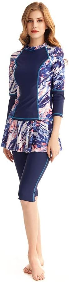 Rash Guard Long Sleeve Swim Women's Skirt Swimsuit Set Surfing Suit Burkini Swimwear