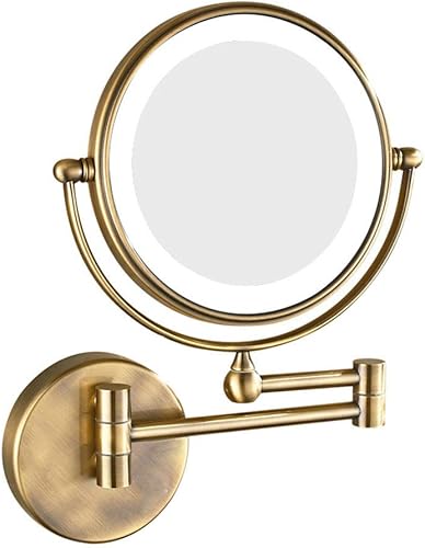 8 pulgadas espejo de maquillaje montado en la pared con aumento, espejo de maquillaje LED pantalla táctil para baño, extensible a dos caras,