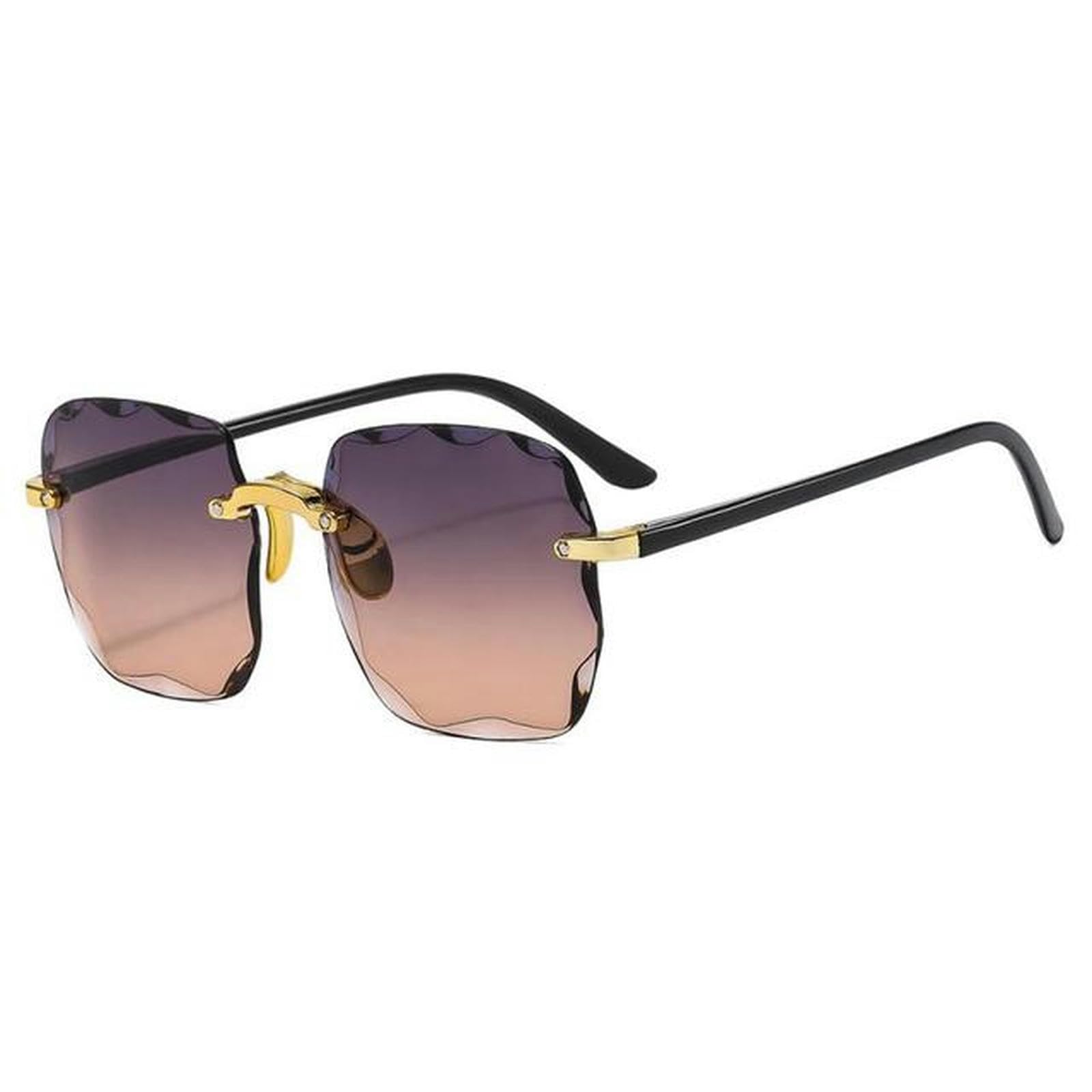 NOGRAX Okulary bezramowe kwadratowe okulary przeciwsłoneczne vintage metalowe okulary przeciwsłoneczne gradientowe okulary przeciwsłoneczne