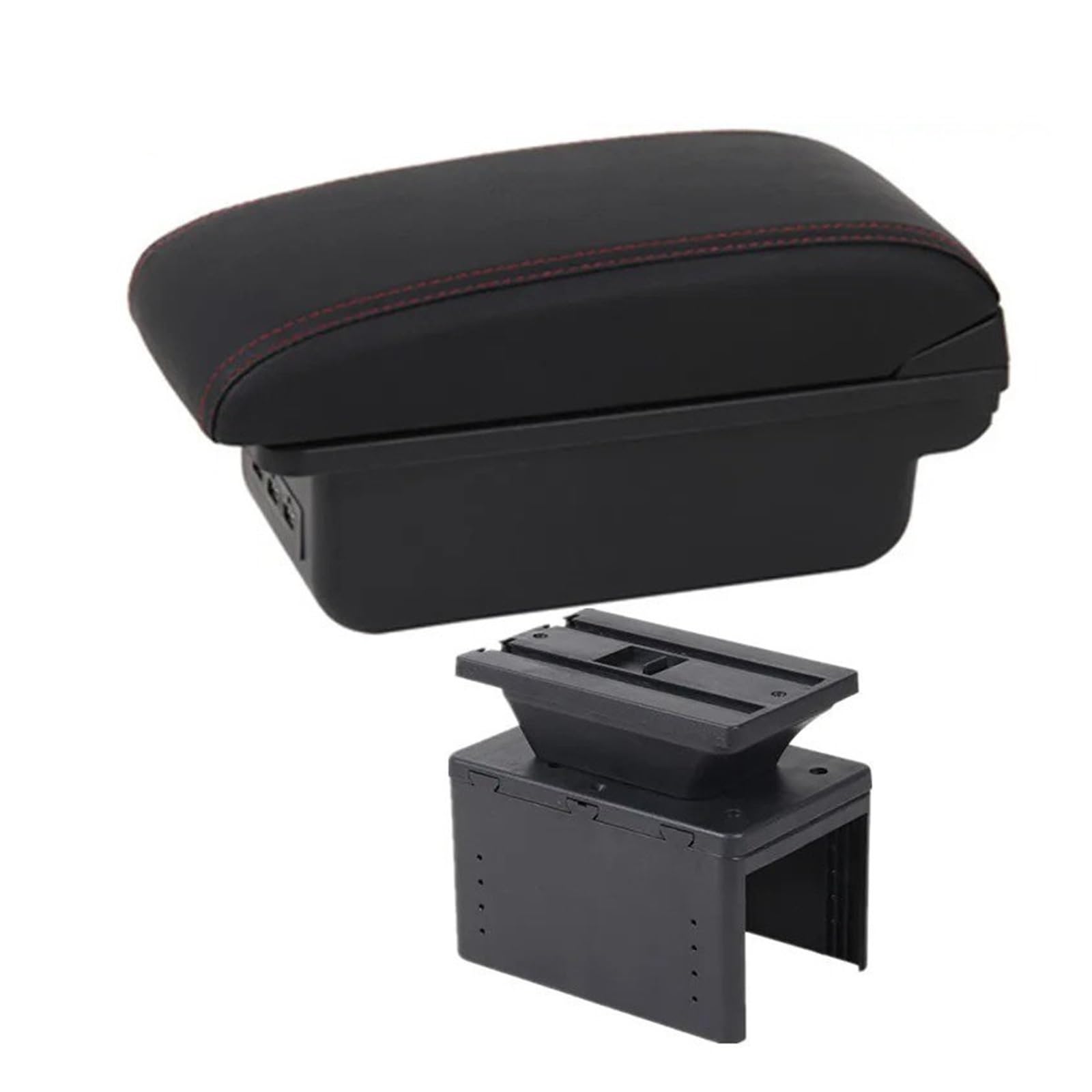 Udhqajc B1 Red Line 3Usb Universal Armrest Model Car Box Central Storage Retrofit Parts Increase Relieve Fatigue Accessories Car Centre Console Armrest Box