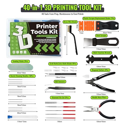 40PCS 3D Printer Tools Kit