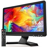 Eyoyo 15.6 inch Small Computer Monitor FHD IPS 1920 x 1080P VGA Screen LCD Display for PC/Computer/Gaming/Security CCTV Monitor with HDMI/VGA/AV/BNC/USB Input, Built-in Speakers and Remote.